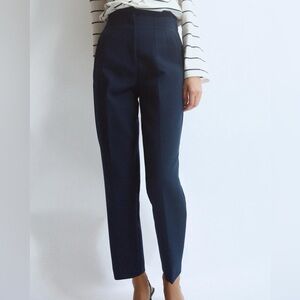 Zara pleated high waisted dress pants (navy blue) size Large